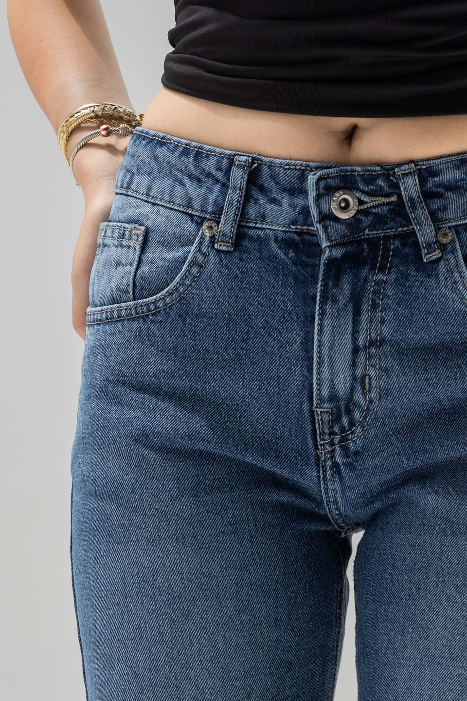 Deep Blue High Rise Flared Jeans