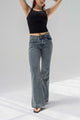 Grey High Rise Flared Jeans