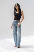 Blue Low-Rise Straight-Leg Jeans