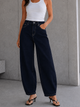 Navy Balloon-Fit High-Waisted Jeans