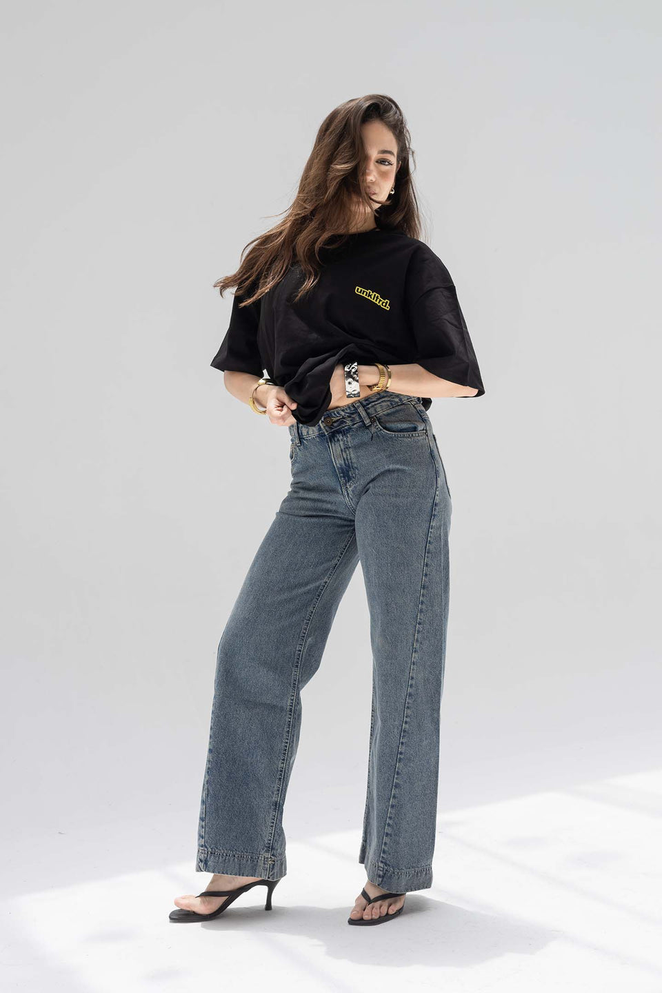 Vintage Blue Balloon-Fit High-Waisted Jeans