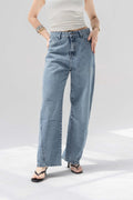 Stone Blue High-Rise Balloon Wide Jeans