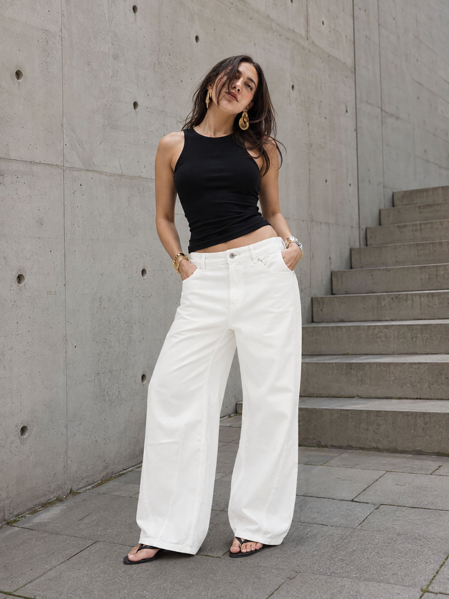 Off White Low-Rise Baggy Corduroy Pants