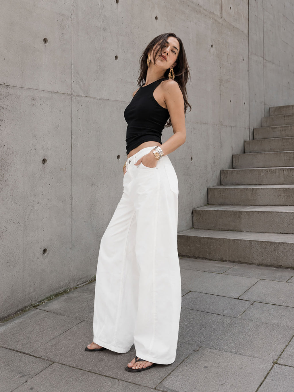 Off White Low-Rise Baggy Corduroy Pants