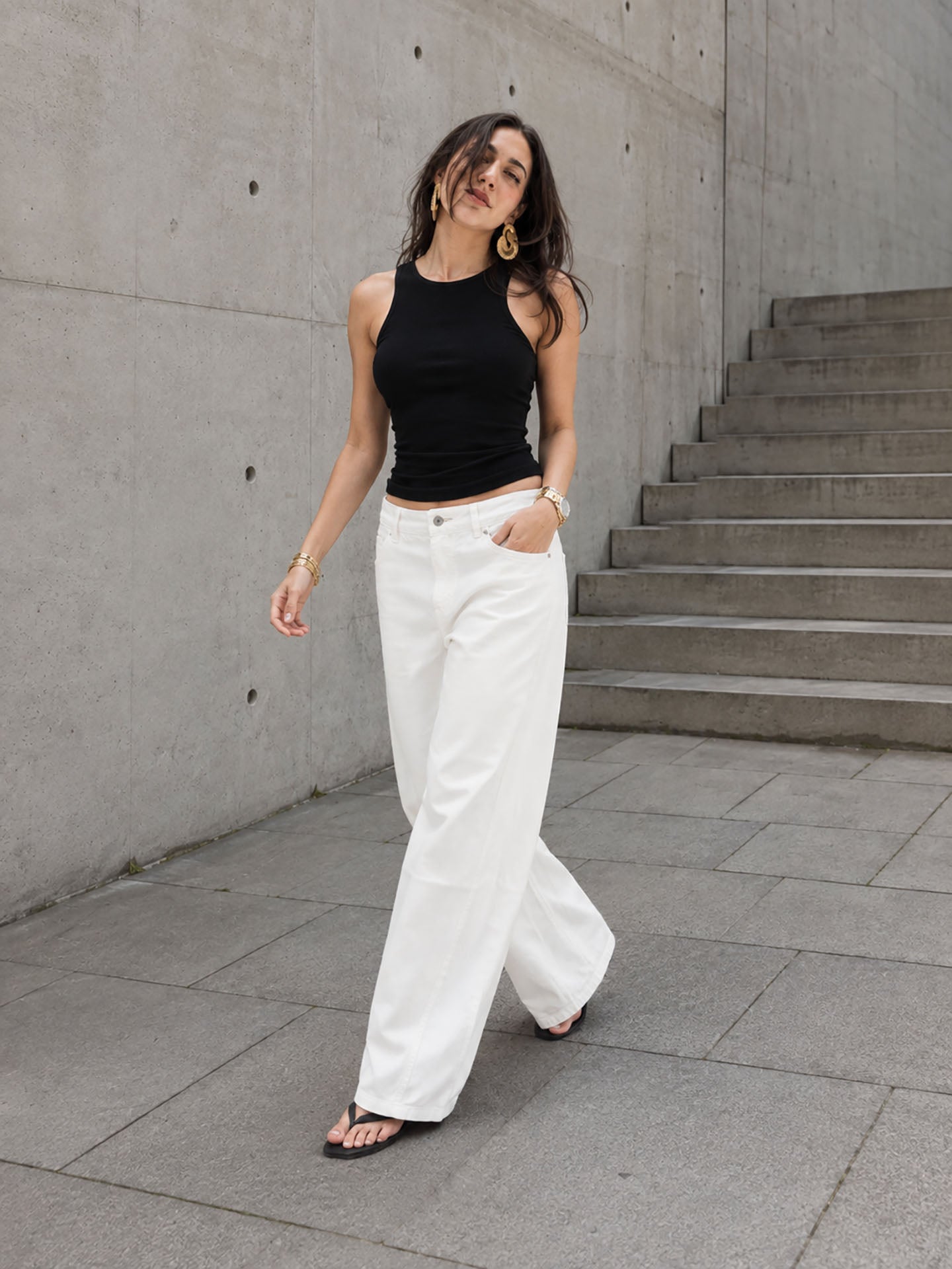 Off White Low-Rise Baggy Corduroy Pants