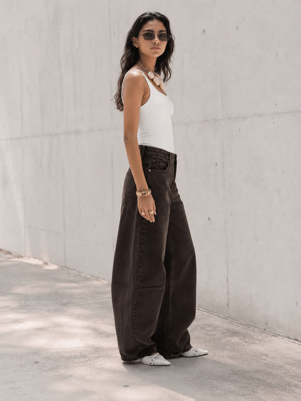 Brown Relaxed Balloon Leg Jeans