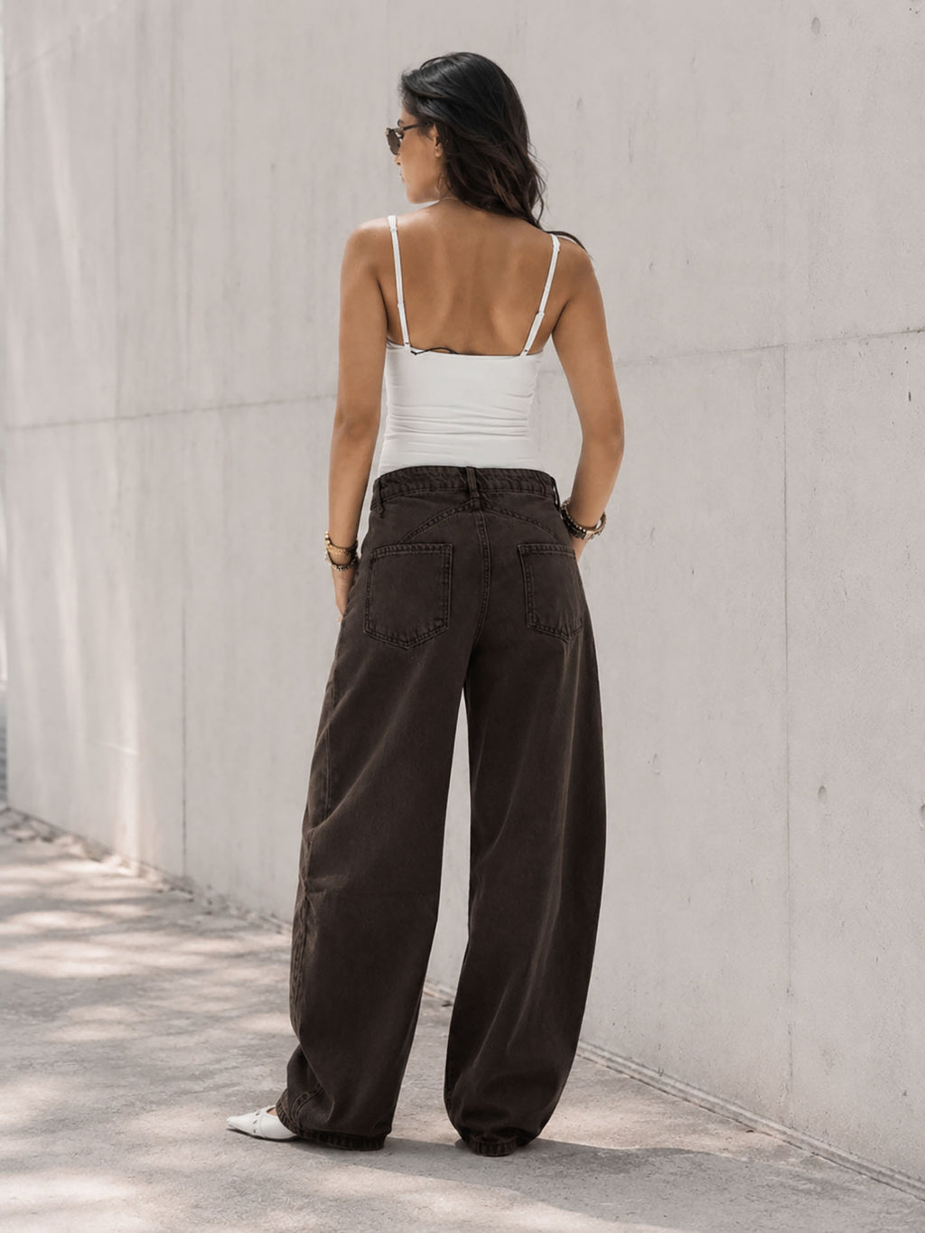 Brown Relaxed Balloon Leg Jeans