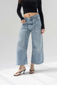 Light Blue High-Rise Wide-Leg Culotte Jeans