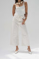 Off White High-Rise Wide-Leg Culotte Jeans