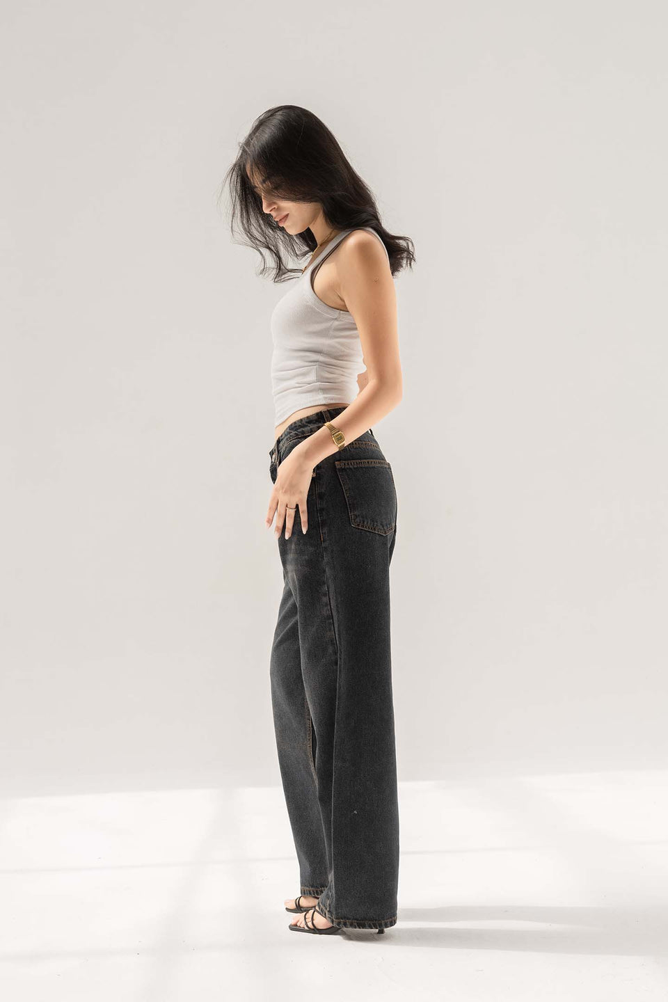 Vintage Blue Mid-Rise Relaxed Straight Jeans