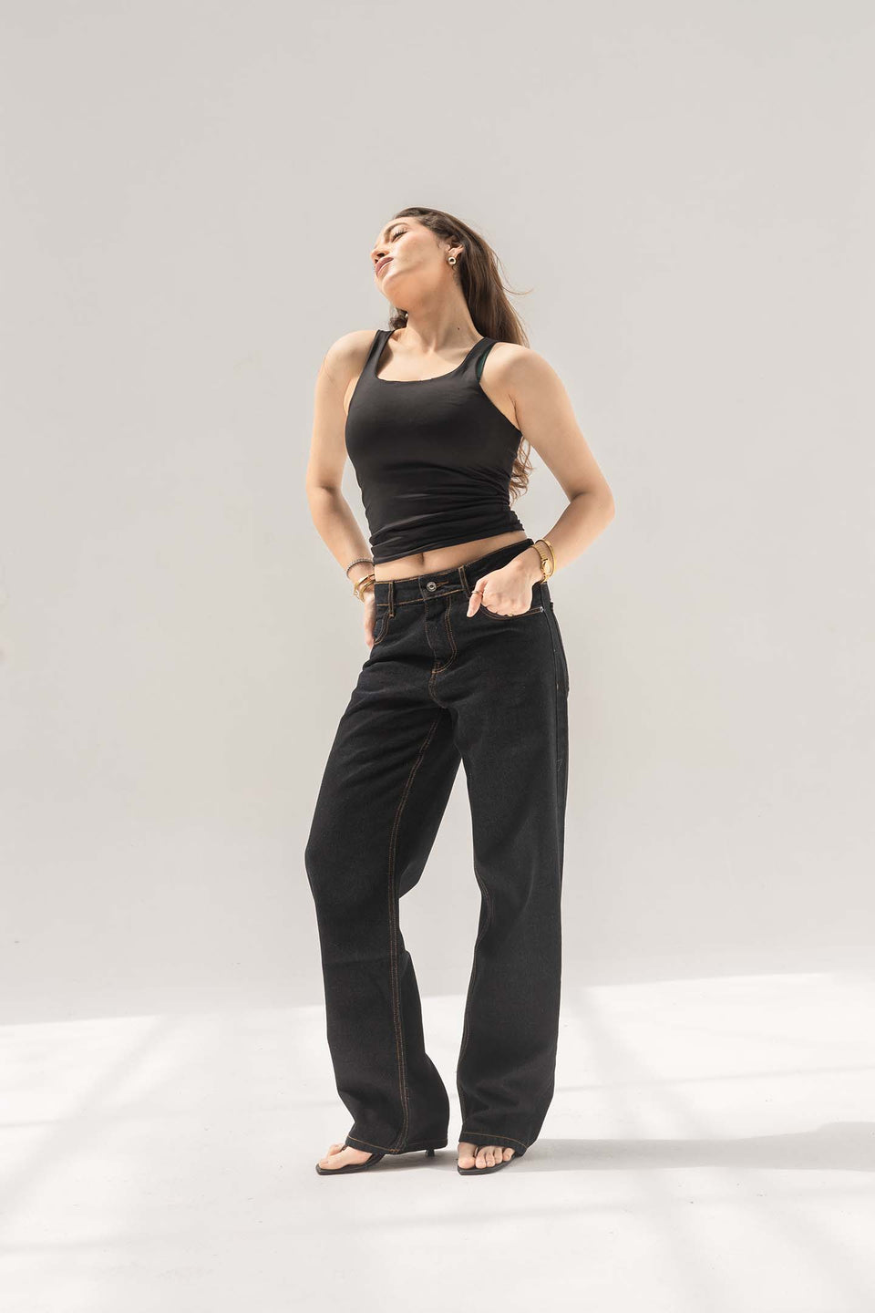 Vintage Navy Mid-Rise Relaxed Straight Jeans