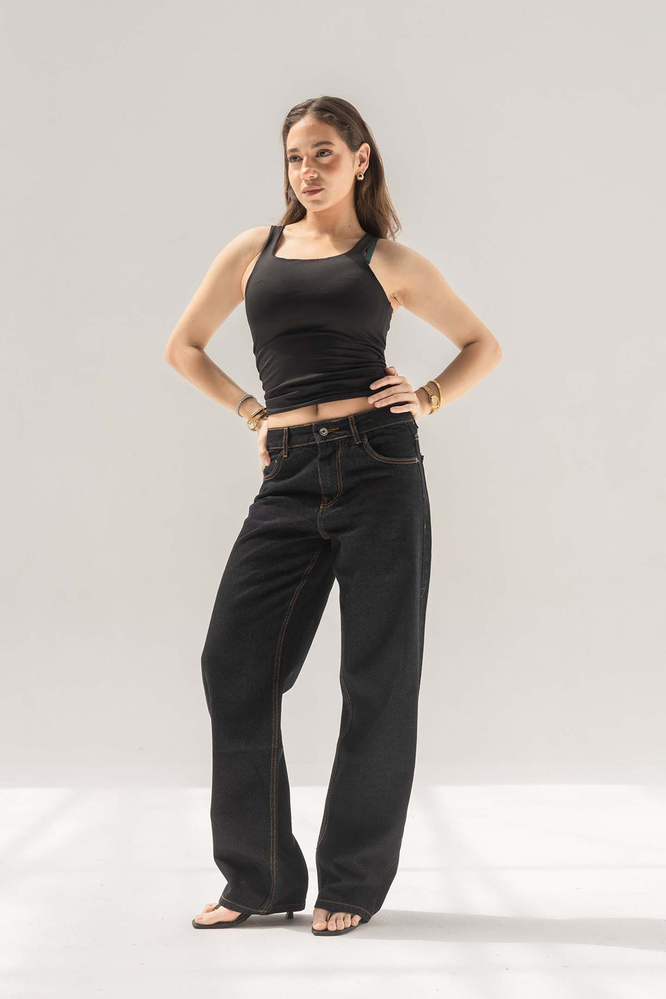 Vintage Navy Mid-Rise Relaxed Straight Jeans