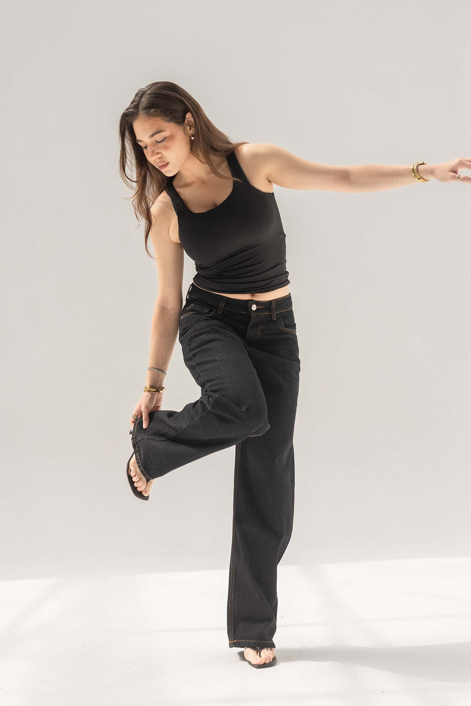 Vintage Navy Mid-Rise Relaxed Straight Jeans