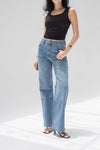 Blue High-Rise Relaxed Straight Jeans