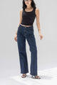 Navy High-Rise Relaxed Straight Jeans