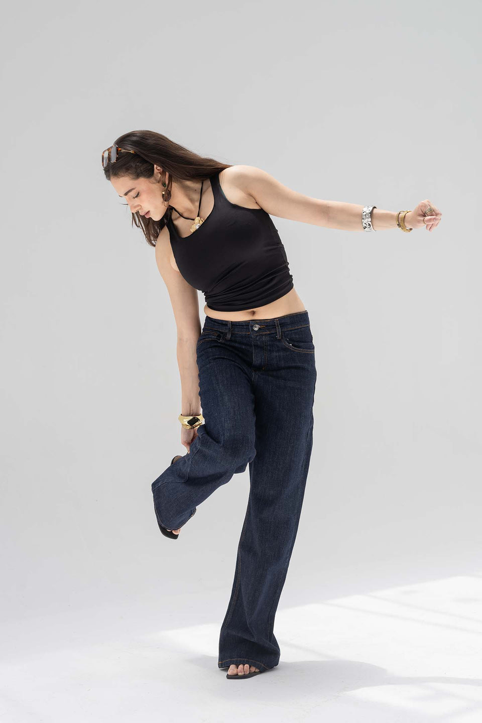 Vintage_Navy High-Rise Relaxed Straight Jeans