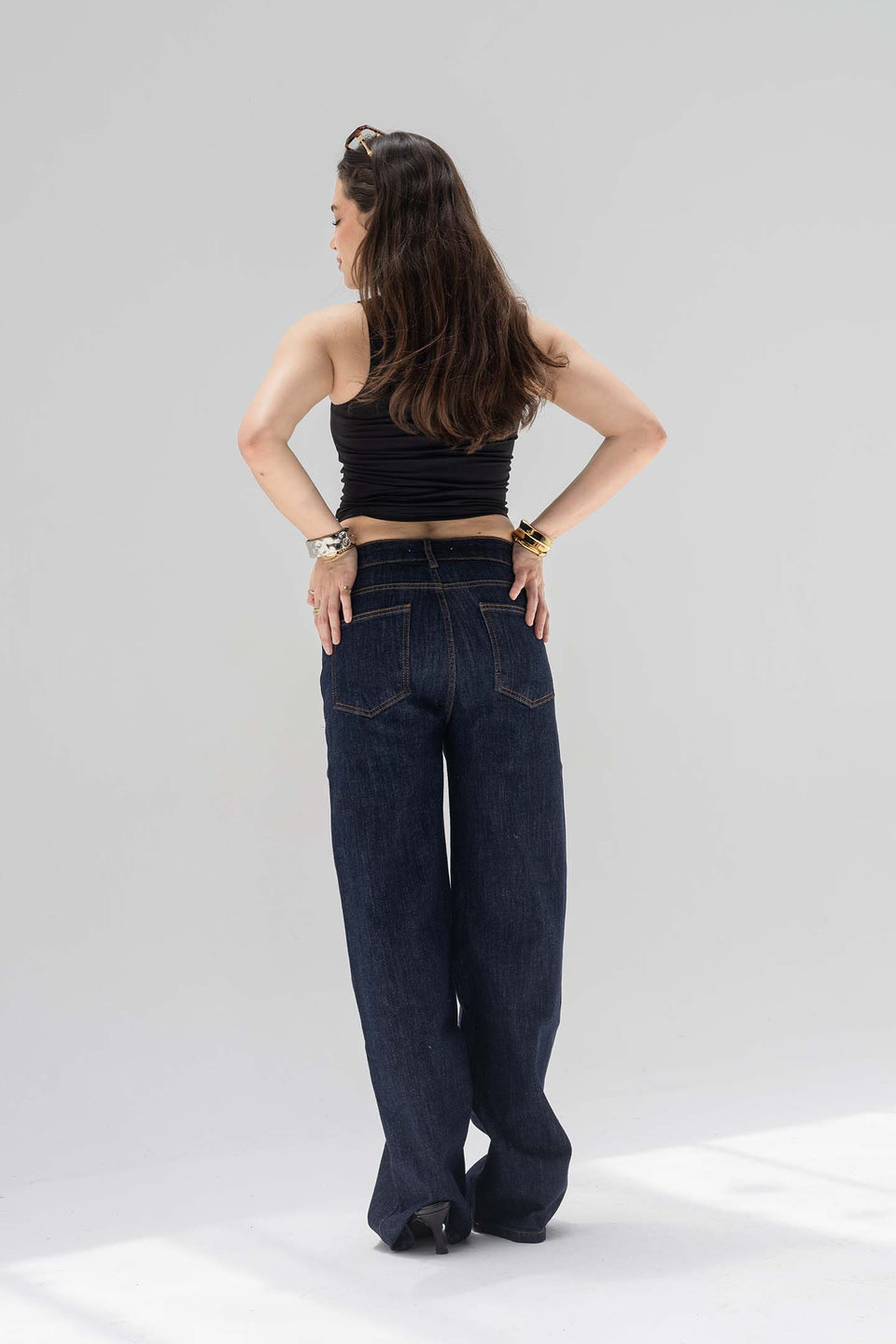 Vintage_Navy High-Rise Relaxed Straight Jeans