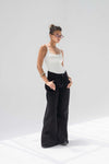Black High-Rise Wide-Leg Flare Jeans