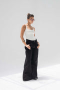 Black High-Rise Wide-Leg Flare Jeans