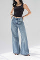 Blue High-Rise Wide-Leg Flare Jeans