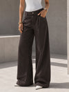 Brown High-Rise Wide-Leg Flare Jeans