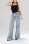 Light Blue High-Rise Wide-Leg Flare Jeans