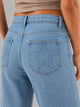 Light Blue High Rise Star Pockets Straight Jeans