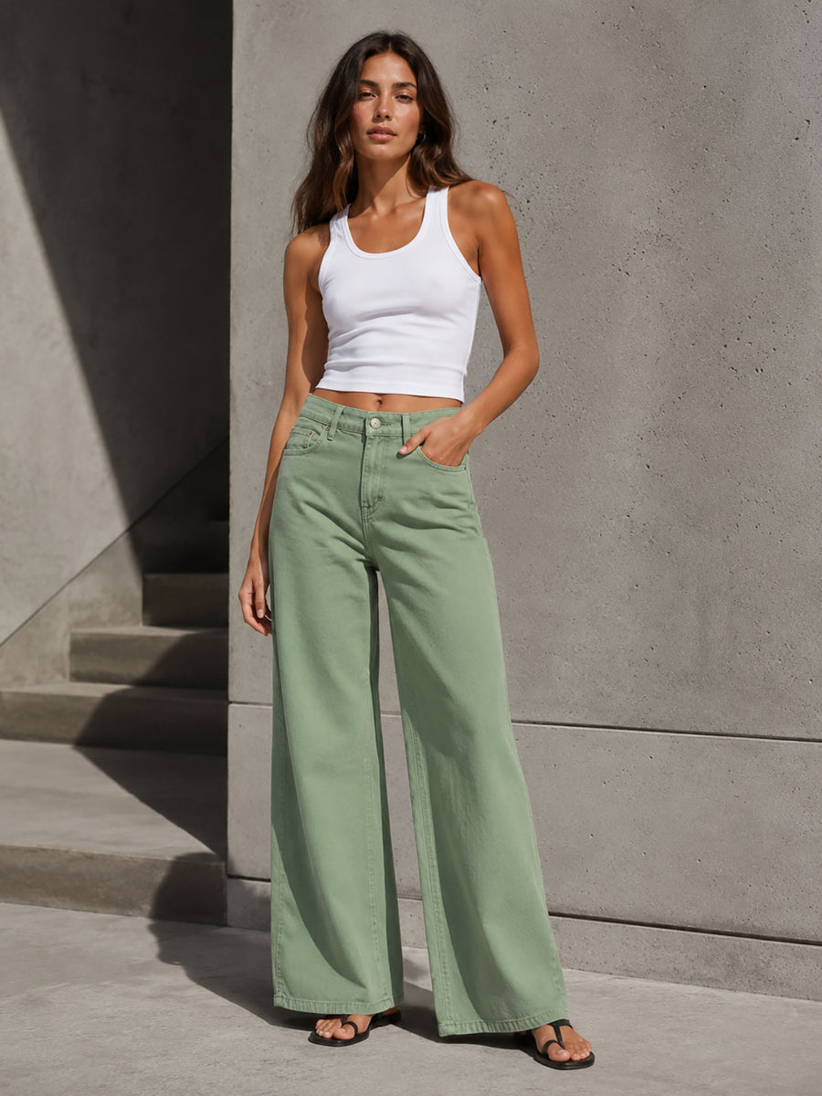 Mint High Rise Wide Leg Pants