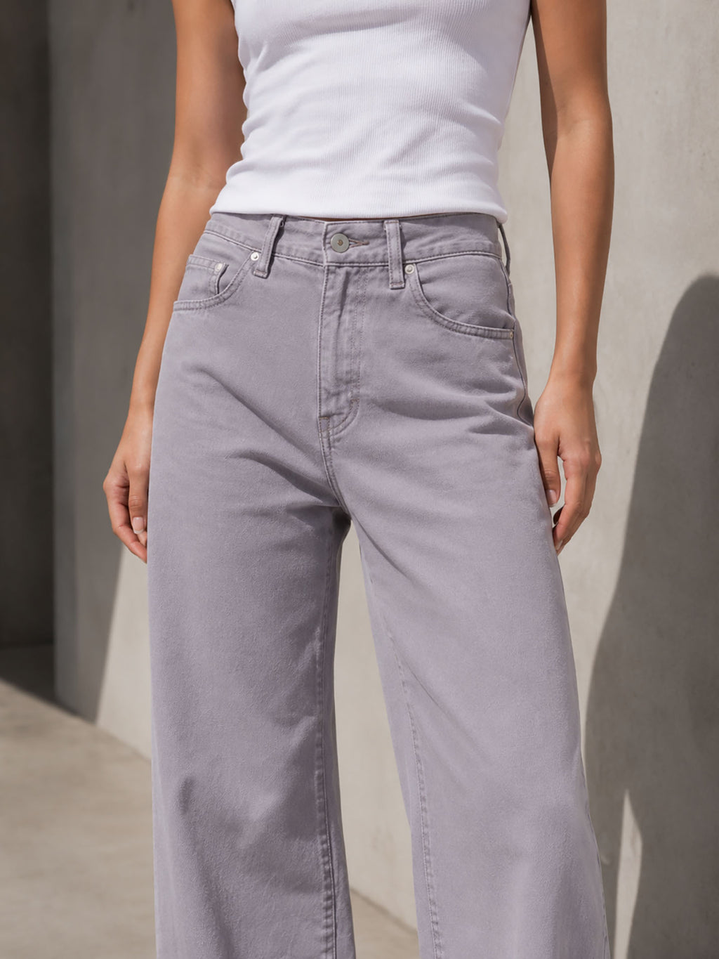 Purple High Rise Wide Leg Pants