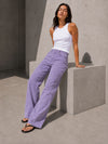 Purple High Rise Wide Leg Pants