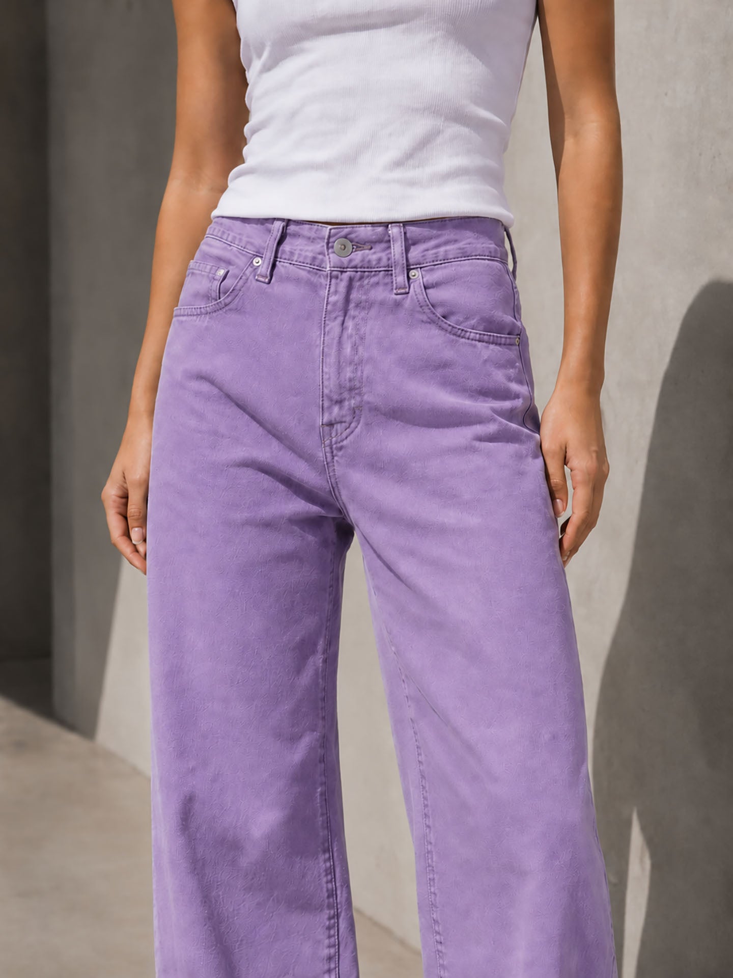 Purple High Rise Wide Leg Pants