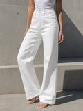 White High Rise Wide Leg Pants