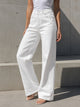 White High Rise Wide Leg Pants