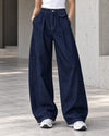 Navy Pleated Baggy with Front Flap Pocket - view 1