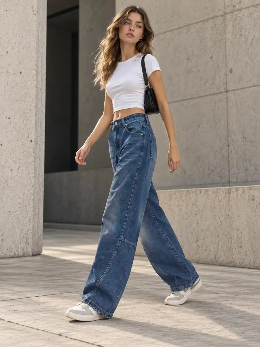 Deep Blue Baggy Flap Pocket Jeans - view 2