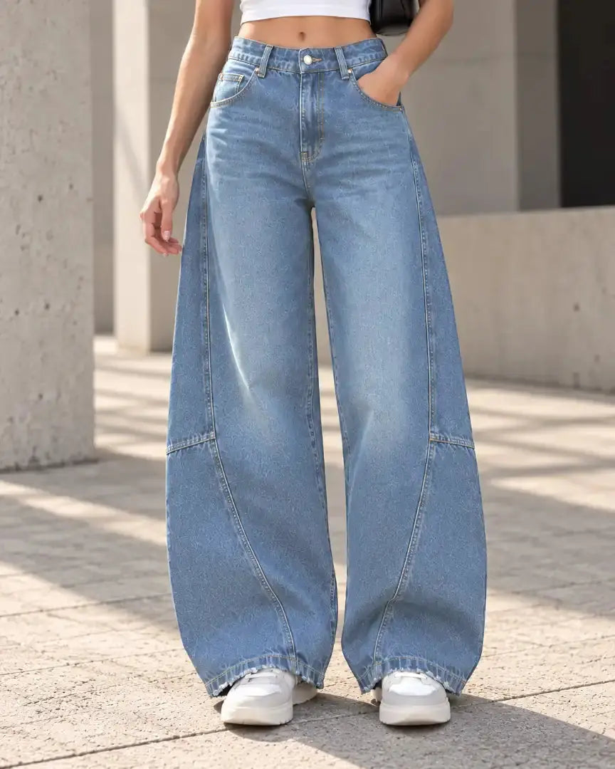 Light Blue Baggy Flap Pocket Jeans - view 5