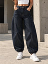 Navy Baggy Fit Panel Jeans - view 1