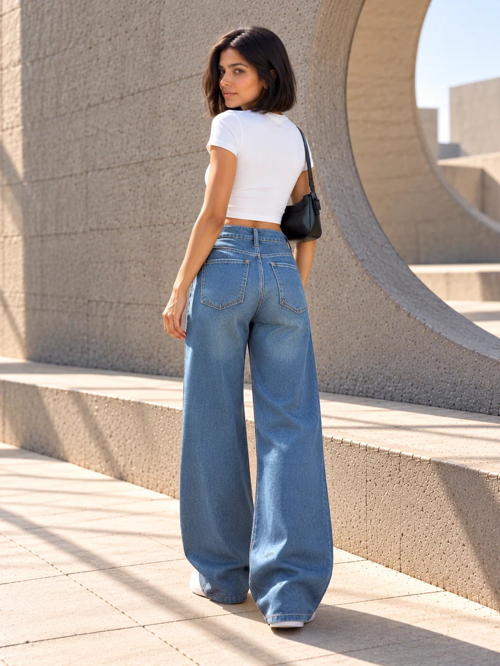 Blue Wide-Leg Jeans