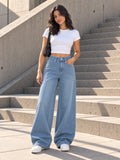 Light Blue Wide-Leg Jeans