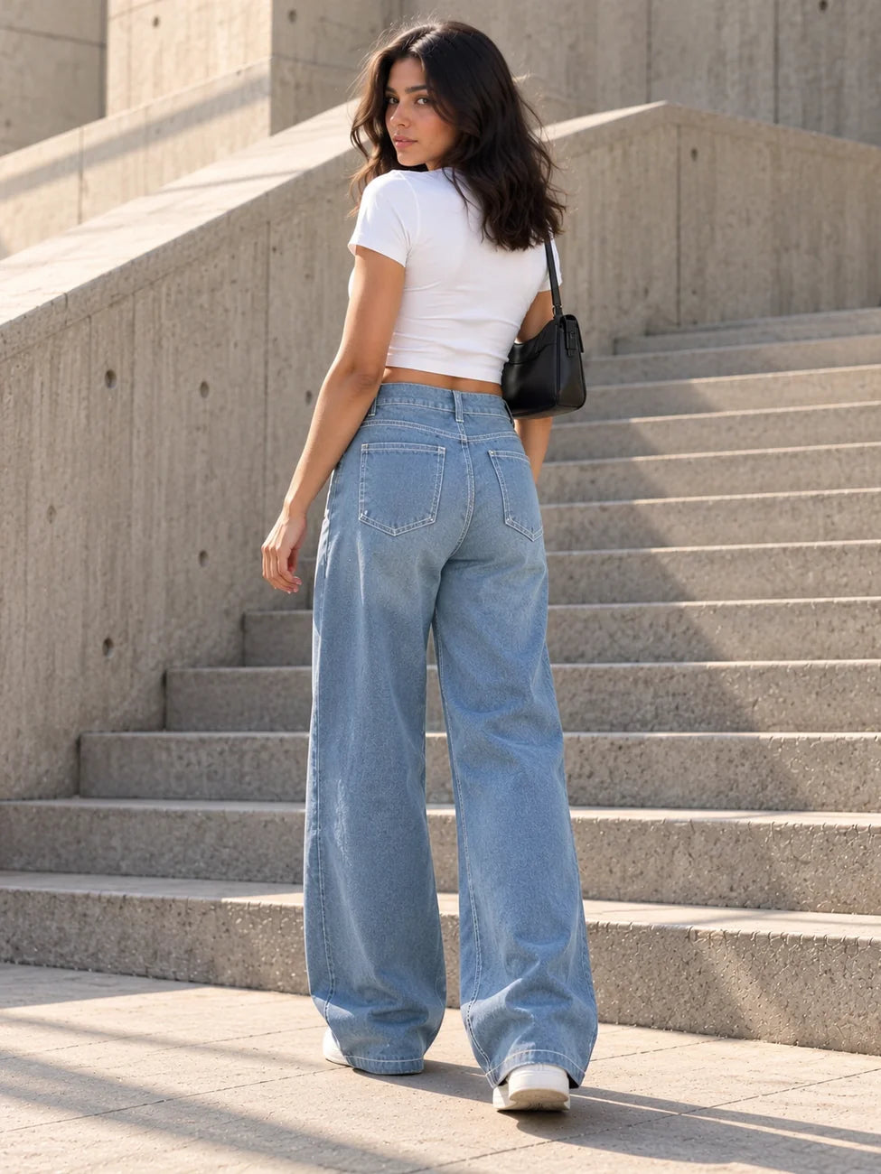 Light Blue Wide-Leg Jeans
