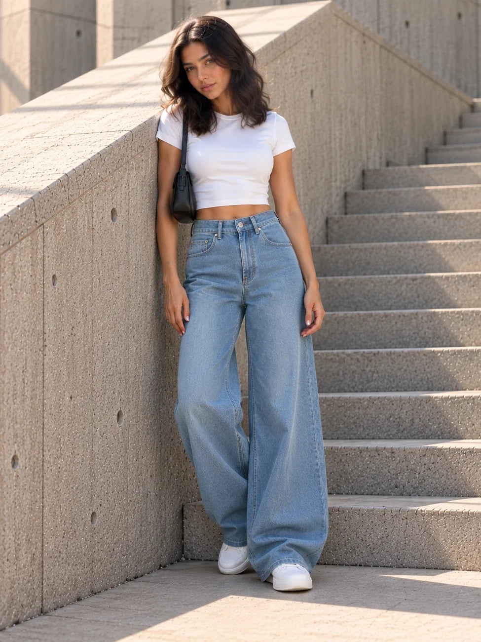 Light Blue Wide-Leg Jeans