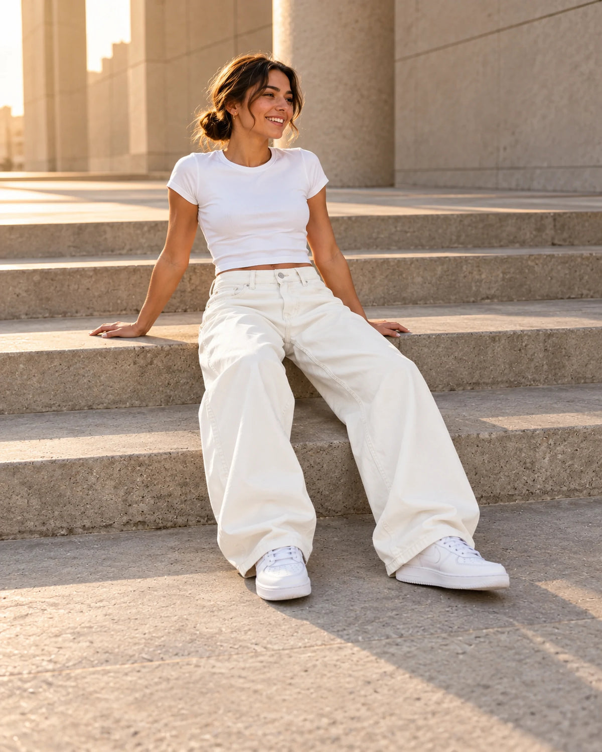 Off White Low-Rise Baggy Corduroy Pants